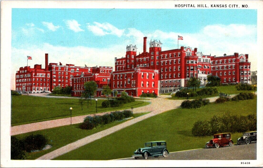 Postcard Divided Back Unposted Kansas City Hospital Hill