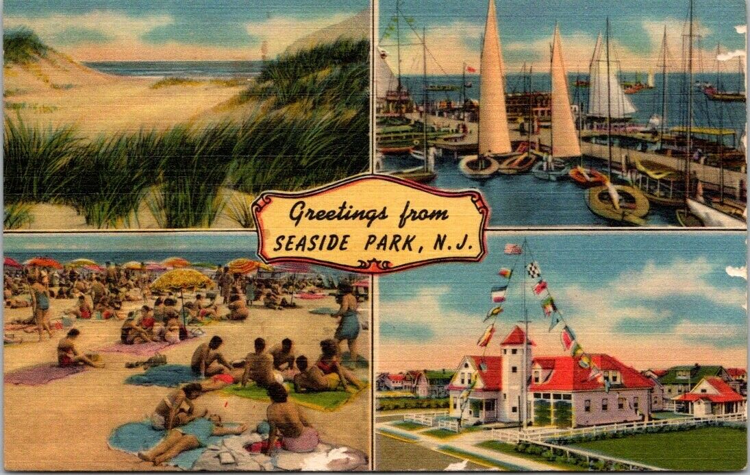 Postcard Divided Back Unposted Greeting From Seaside Park New Jersey