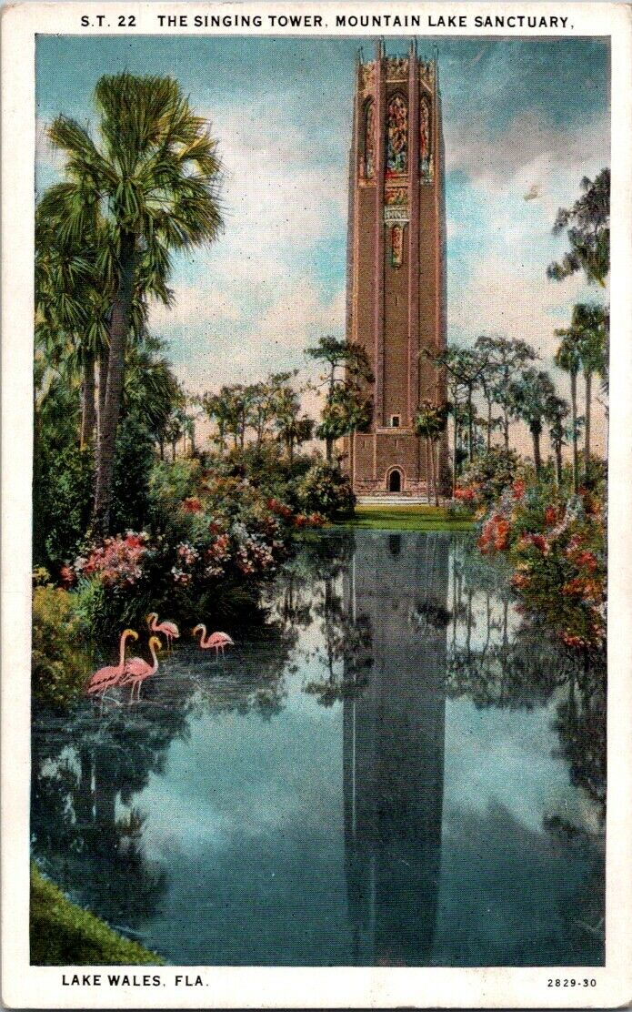 Postcard Post Card Singing Tower Lake Wales Florida Sanctuary Unposted