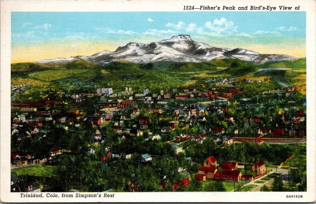 Postcard Divided Back Unposted Fishers Peak Trinidad Colorado From Simpsons Nest