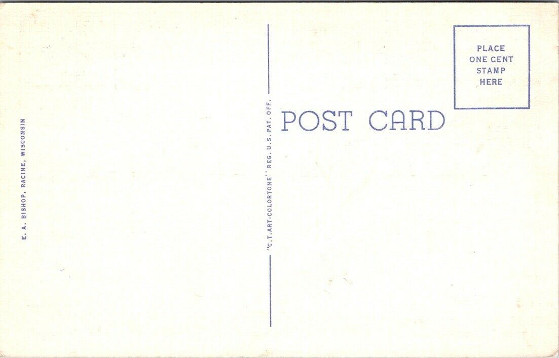 Postcard Divided Back Unposted Recreation Rec Building Lake Geneva Wisconsin