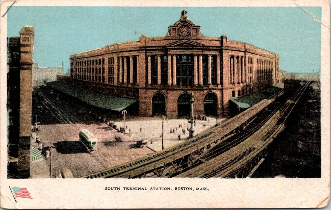 Postcard South Terminal Station Boston Mass Post Card Divided Back Unposted