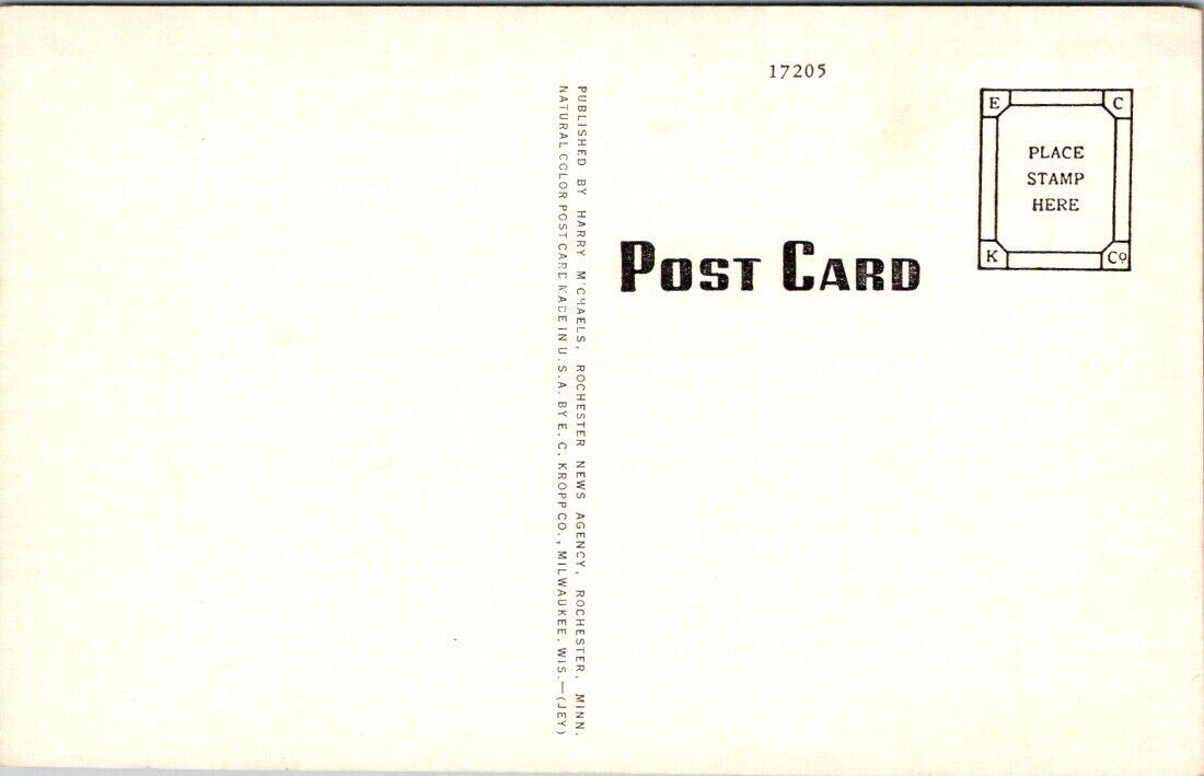 Postcard Post Card Rochester Minnesota Post Office Unposted