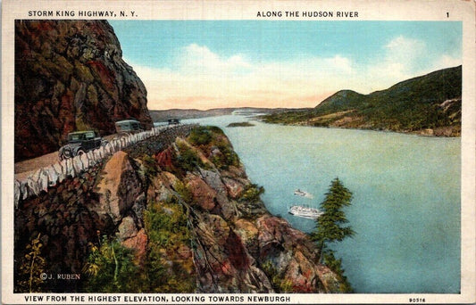 Postcard Post Card Storm King Highway Along The Hudson River Unposted