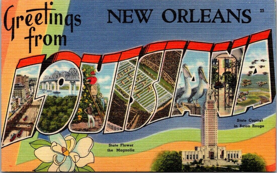 Postcard Post Card New Orleans Louisiana Magnolia Baton Rouge