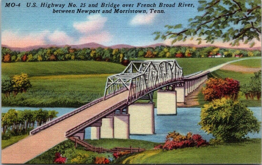 Postcard Divided Back Unposted Highway No 25 Bridge Over French Broad River