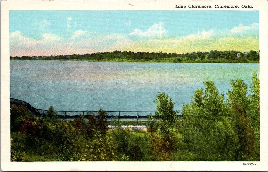 Postcard Divided Back Unposted Lake Claremore Ohio Oklahoma Okla