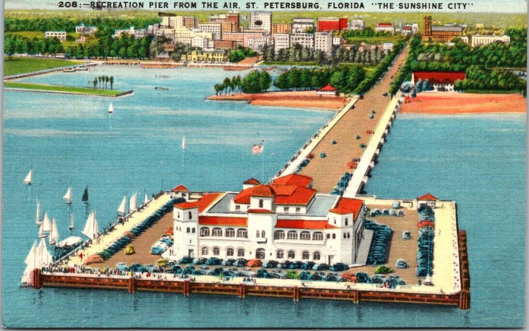 Postcard Divided Back Posted 1957  St. Petersburg Florida Ariel