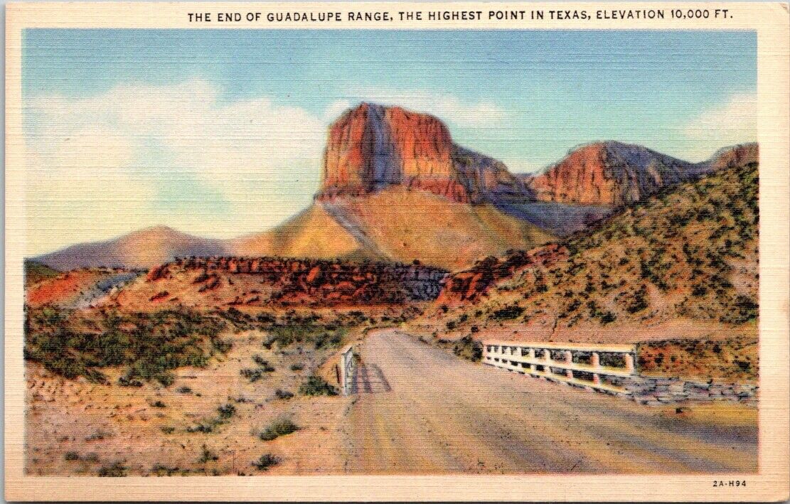 Postcard Divided Back Unposted Guadalupe Range Highest Point In Texas