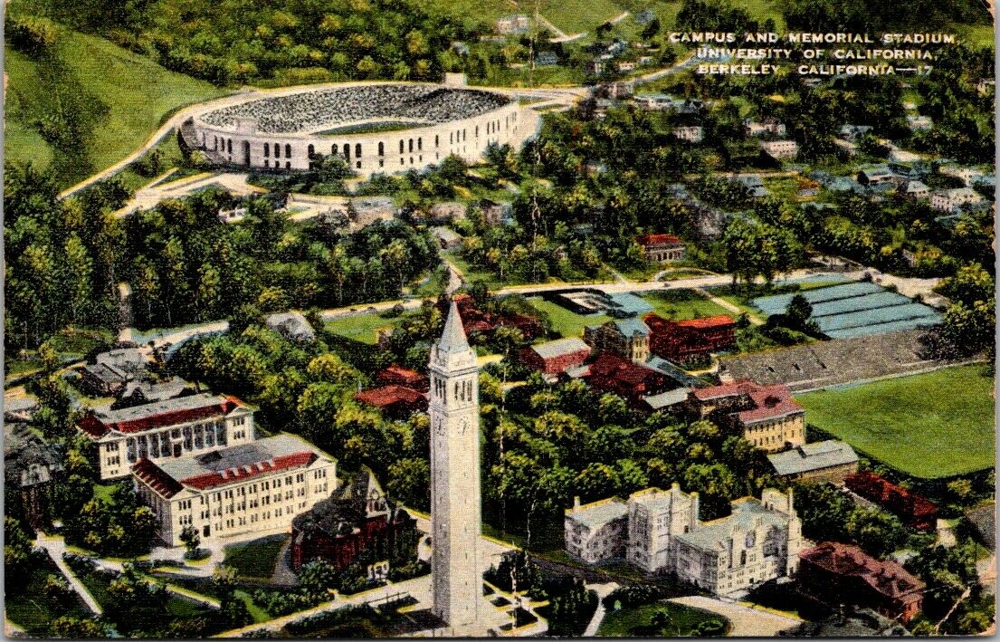 Postcard Divided Back Posted 1944 Berkley University California Stadium