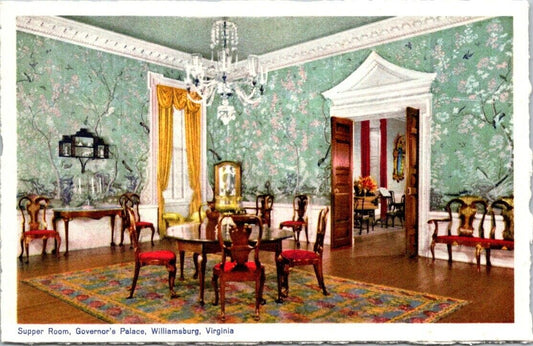 Postcard Post Card Supper Room Governors Palace Williamsburg Va. Unposted