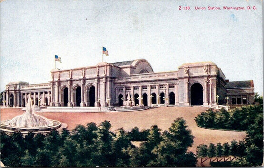 Postcard Post Card The New Union of 1908 Station Washington DC