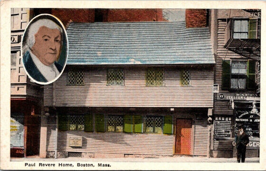 Postcard Post Card Paul Revere Home Boston Mass. Unposted