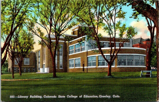 Postcard Post Card Colorado Library State College Greeley Unposted