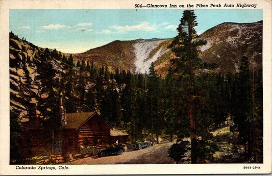 Postcard Post Card Glencove Inn Pikes Peak Auto Highway Unposted