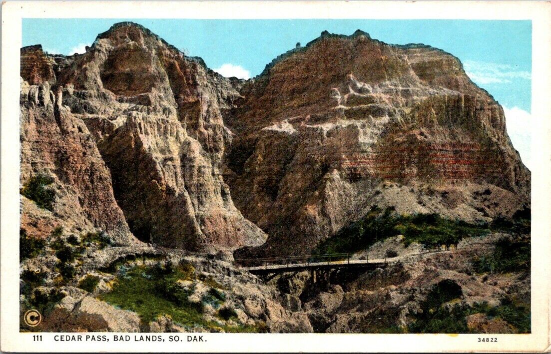 Postcard Divided Back Unposted Cedar Pass Bad Lands South Dakota