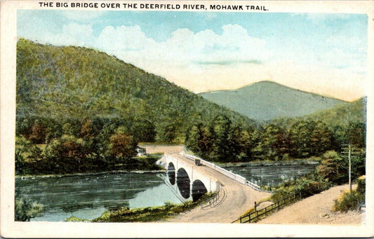 Postcard Post Card Divided Back Unposted Deerfied River Moohawk Trail Big Bridge