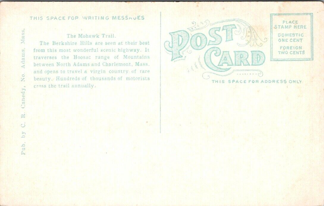 Postcard Post Card Divided Back Unposted Deerfied River Moohawk Trail Big Bridge