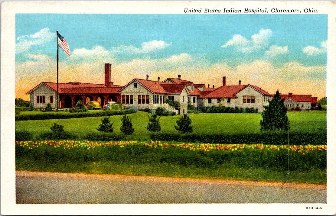 Postcard Divided Back Unposted United States Indian Hospital Claremore Oklahoma