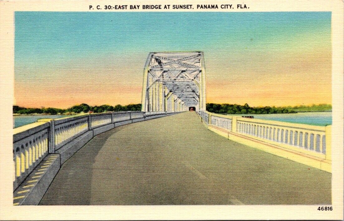 Postcard Divided Back Unposted East Bay Bridge Panama City Florida