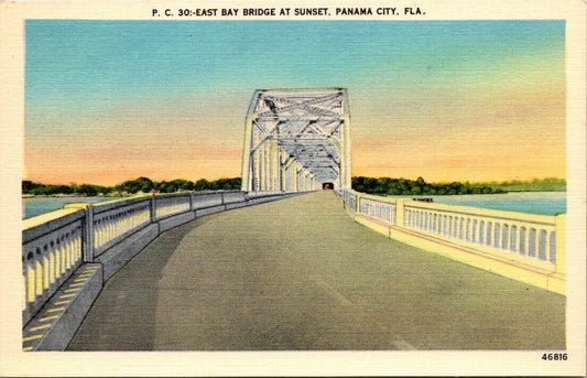 Postcard Divided Back Unposted East Bay Bridge Panama City Florida