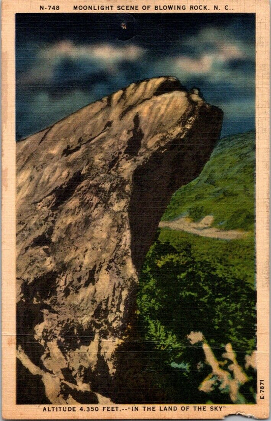 Postcard Post Card Blowing Rock North Carolina Unposted Pin Hole