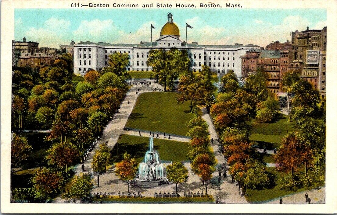 Postcard Post Card Divided Back Unposted Boston Common State House Mass