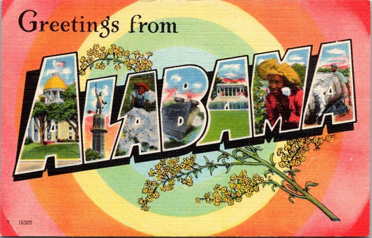 Postcard Divided Back Unposted Greetings Form Alabama