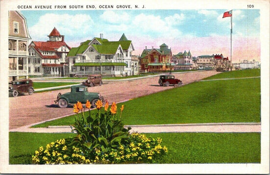 Postcard Post Card Ocean Ave South End Ocean Grove New Jersey Unposted