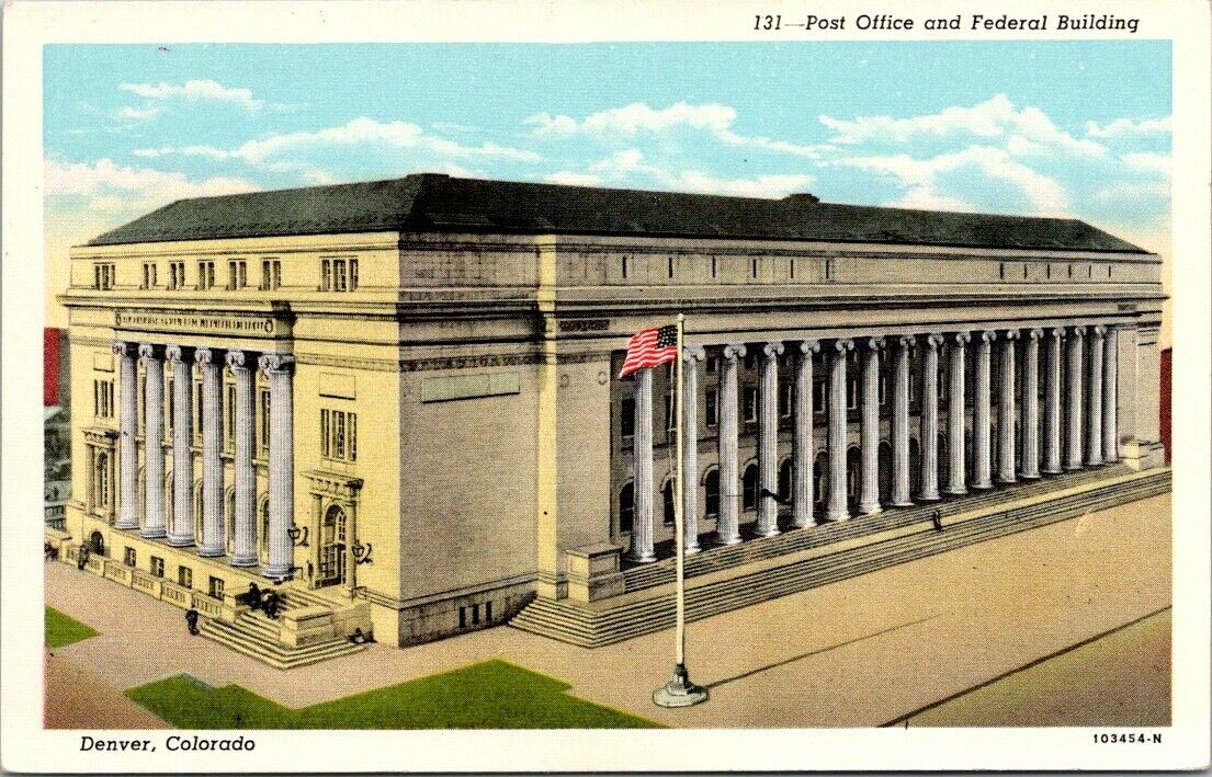 Postcard Post Card Denver Colorado Post Office Unposted