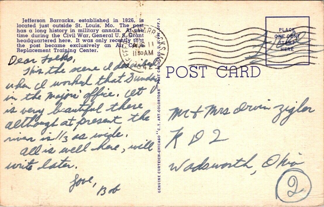 Postcard Divided Back Old Spanish Gun & Sundial Jefferson Barracks Missouri