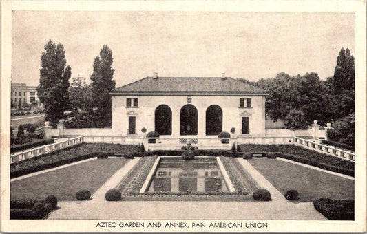 Postcard Post Card Unposted Aztec Garden & Annex Pan American Union DC