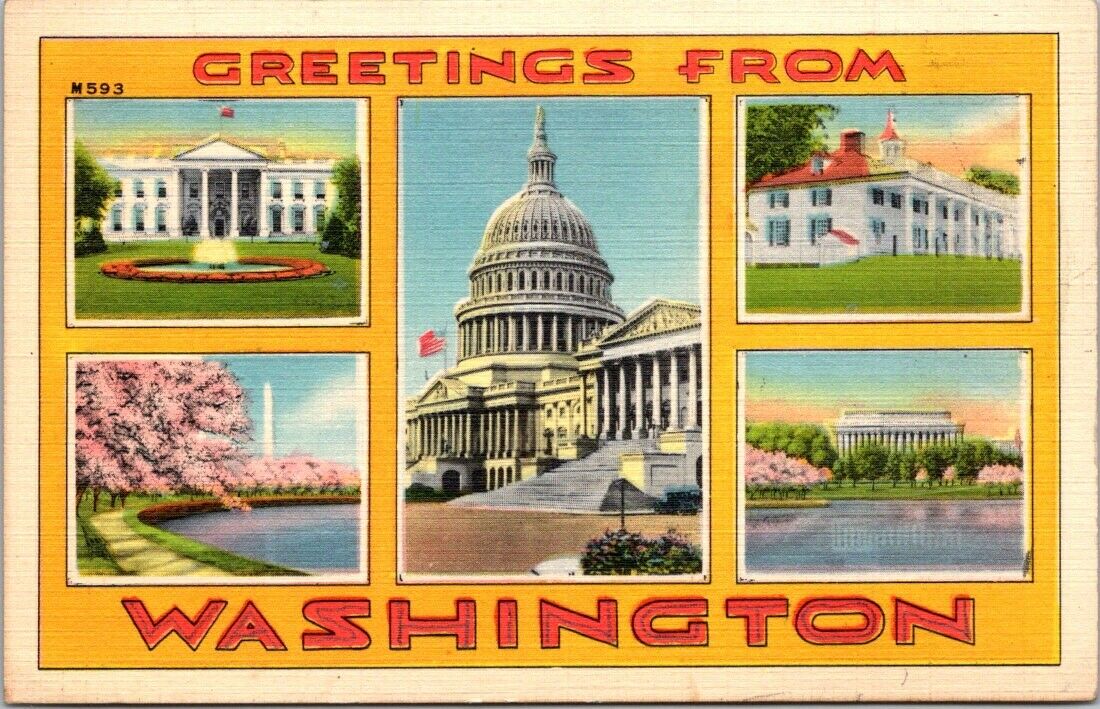 Postcard Post Card Greetings From Washington DC