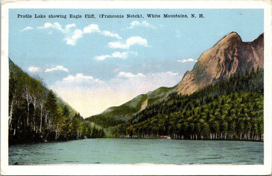 Postcard Eagle Cliff Profile Lake White Mountains Hampshire Posted 1933 Notch