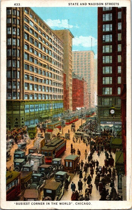 Postcard Post Card State & Maddison Street Chicago Unposted