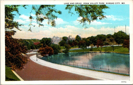 Postcard Divided Back Unposted Penn Valley Park Kansas City