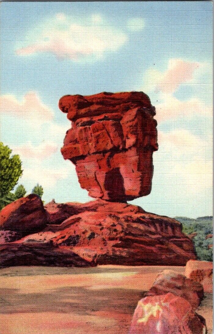 Postcard Post Card Colorado Pikes Peak Balanced Rock Garden Of The gods