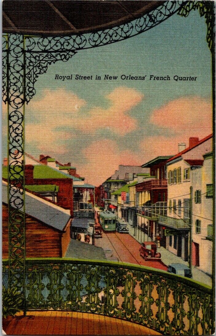 Postcard Post Card New Orleans French Quarters Royal Street Unposted