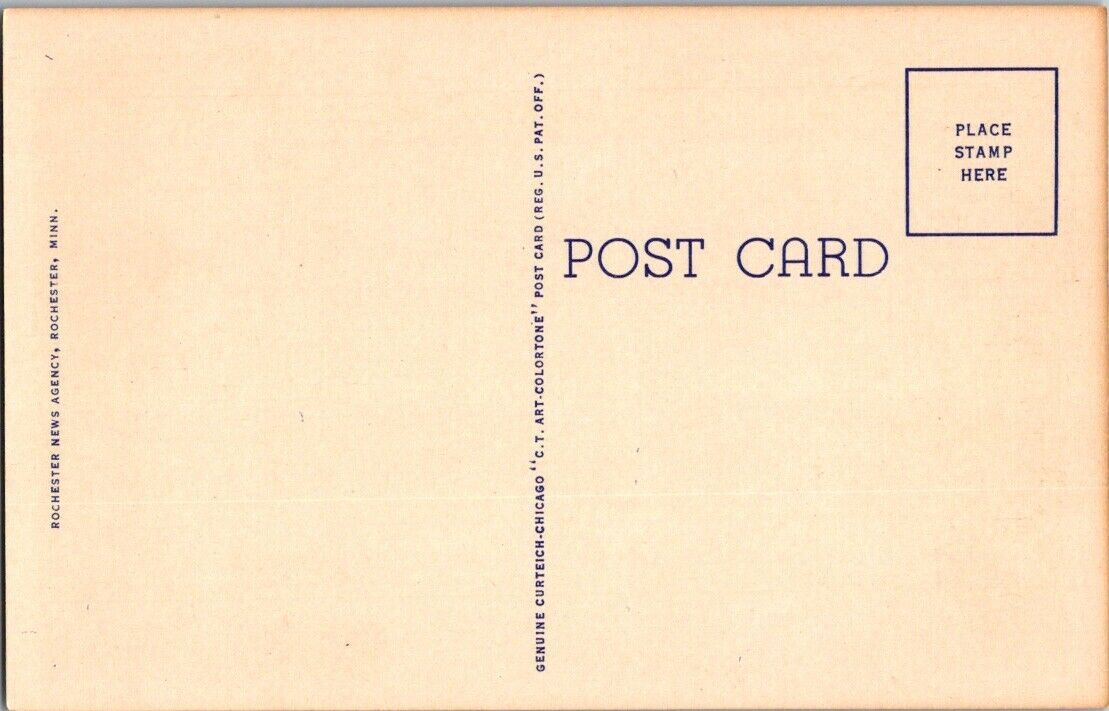 Postcard Post Card Minnesota Rochester Mayo Clinic Unposted