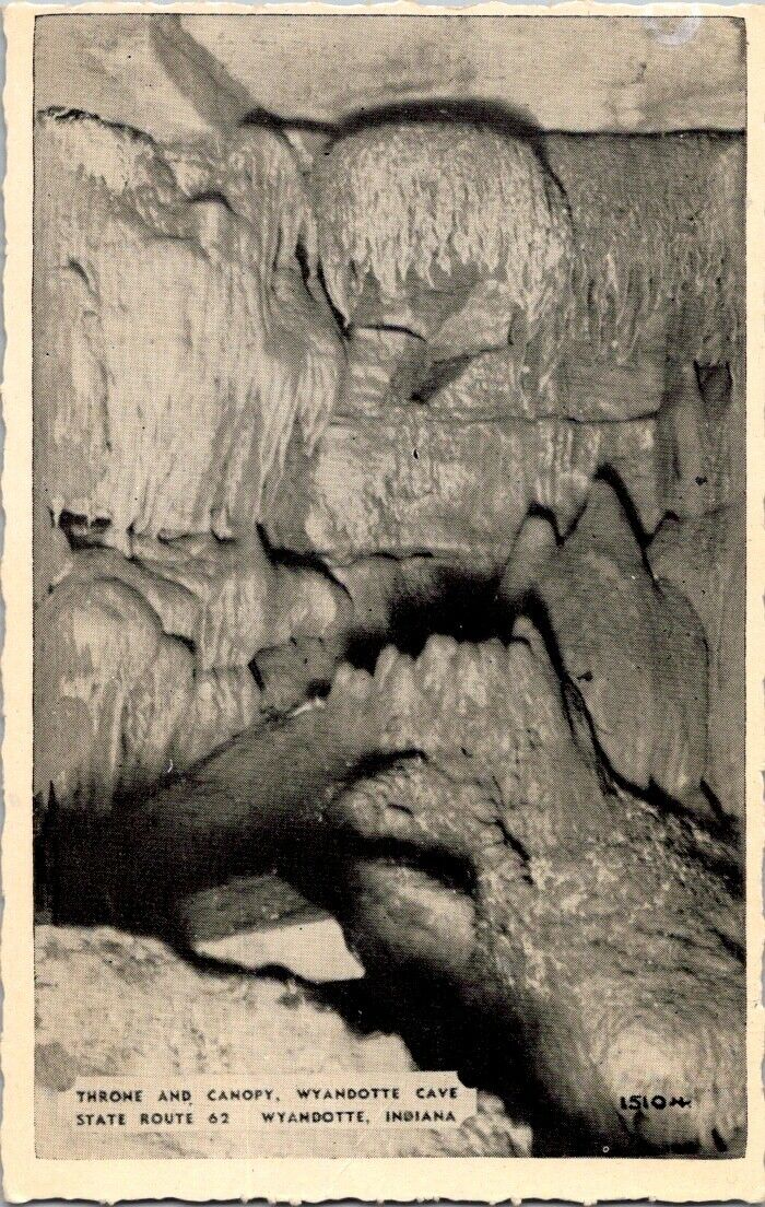 Postcard Post Card Wyandotte Cave State Route 42 Indiana Throne & Canopy