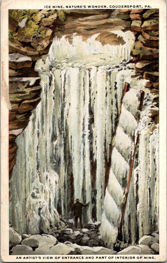 Vintage Postcard Ice Mine Nature's Wonder Coudersport Pennysalvania Unposted