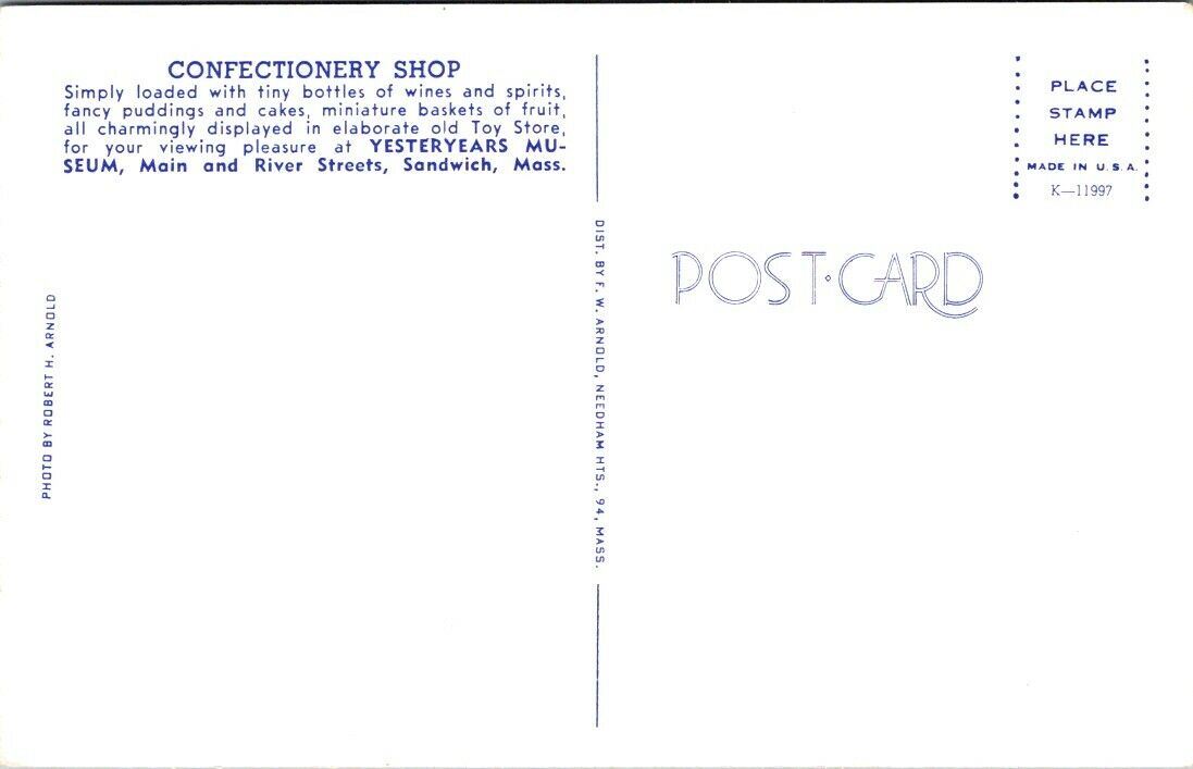 Postcard Confectionery Shop Yesteryears Museum Main And River Streets Mass