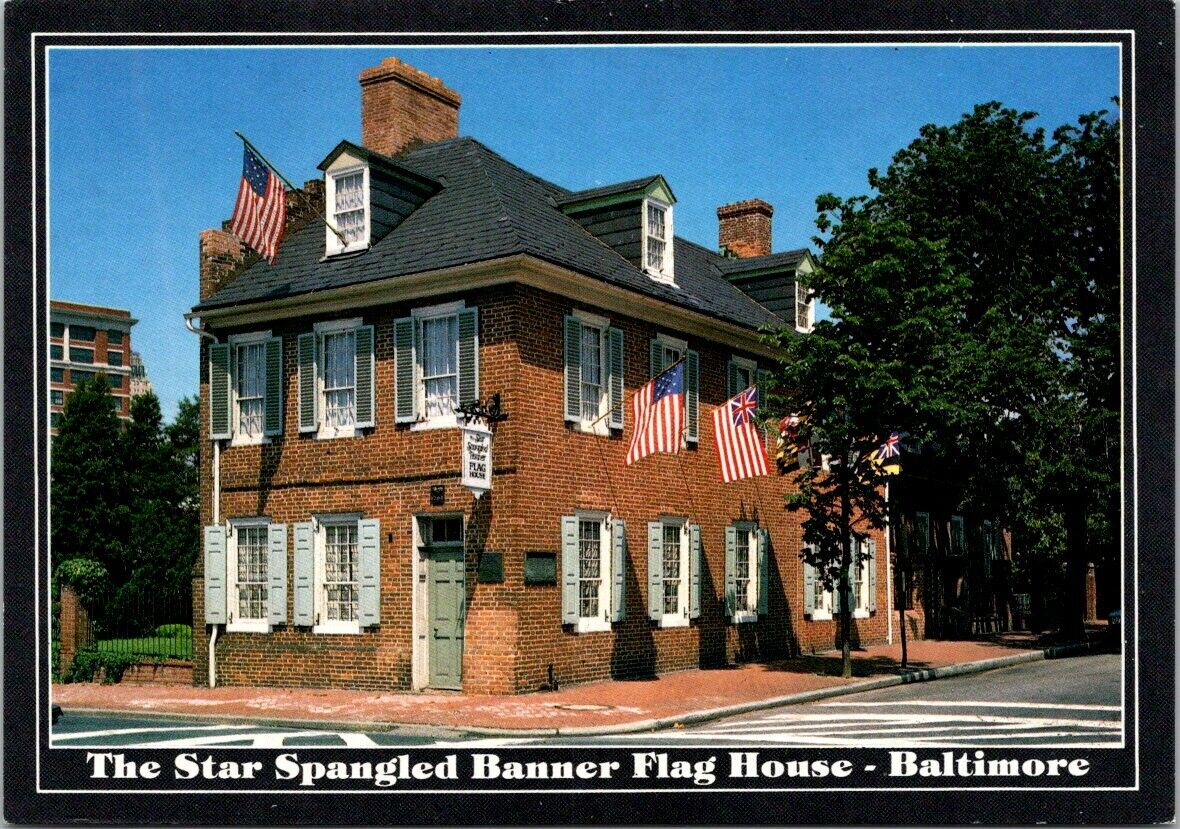 Vintage Postcard The Star Spangled Banner Flag House Baltimore Maryland Unposted