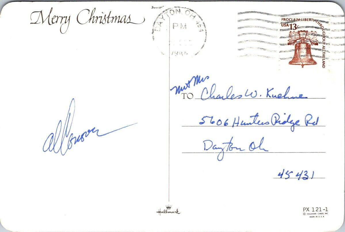 Vintage Postcard Merry Christmas Greetings 1984 US Postage 13 Cents Posted