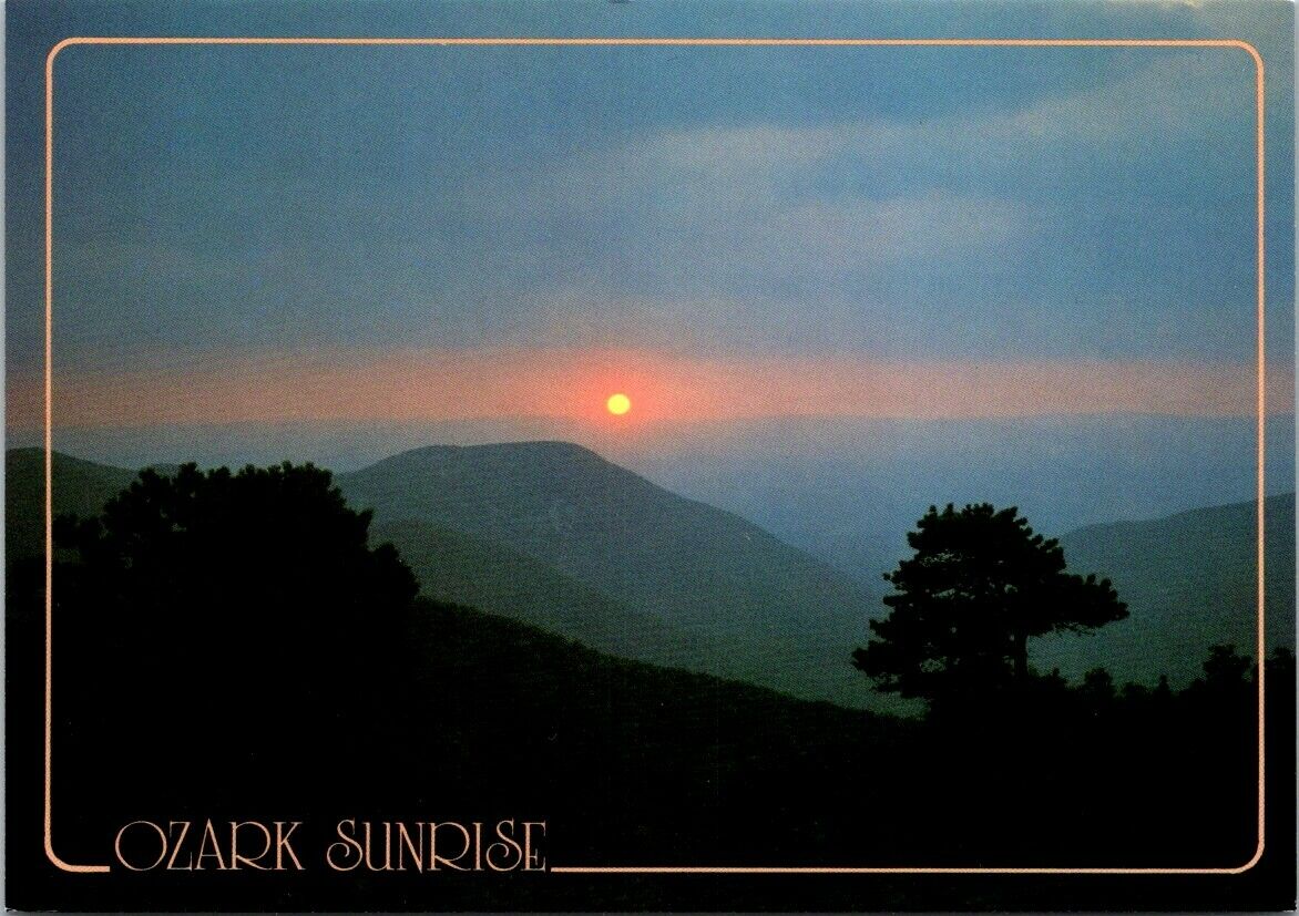 Vintage Postcard Ozarks Sunrise Ozarks Mountain Country Missouri Unposted