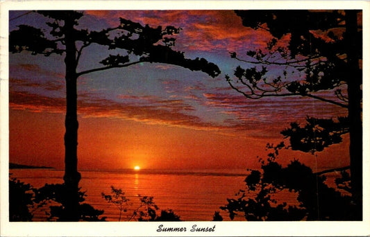 Vintage Postcard Summer Sunset Posted 1965 Wisconsin US Postage 5 Cents