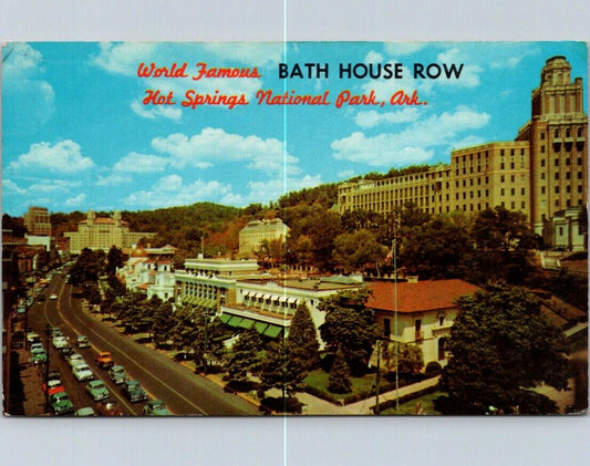 Vintage Postcard Bath House Row Hot Springs National Park Arkansas Unposted