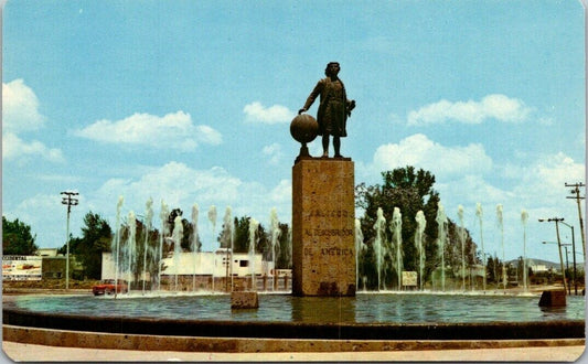 Vintage Postcard Monument And Fountain To Cristobal Colon Guadalajara Mexico