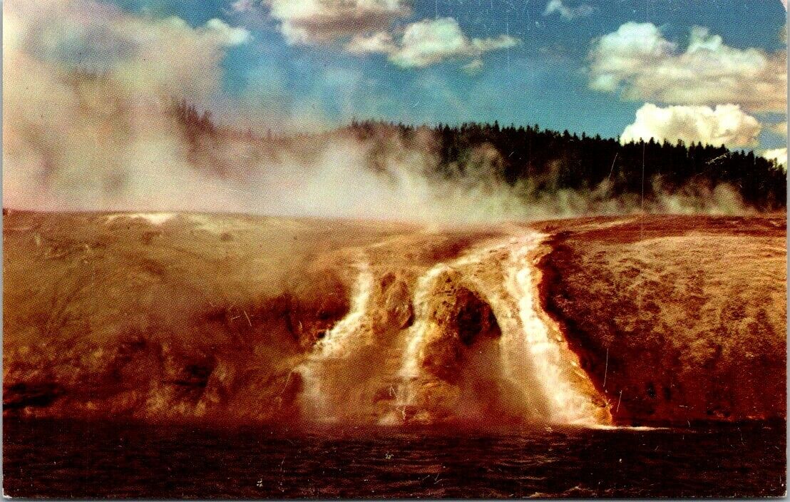 Vintage Postcard The Overflow Of Excelsior Geyser Yellowstone National Park