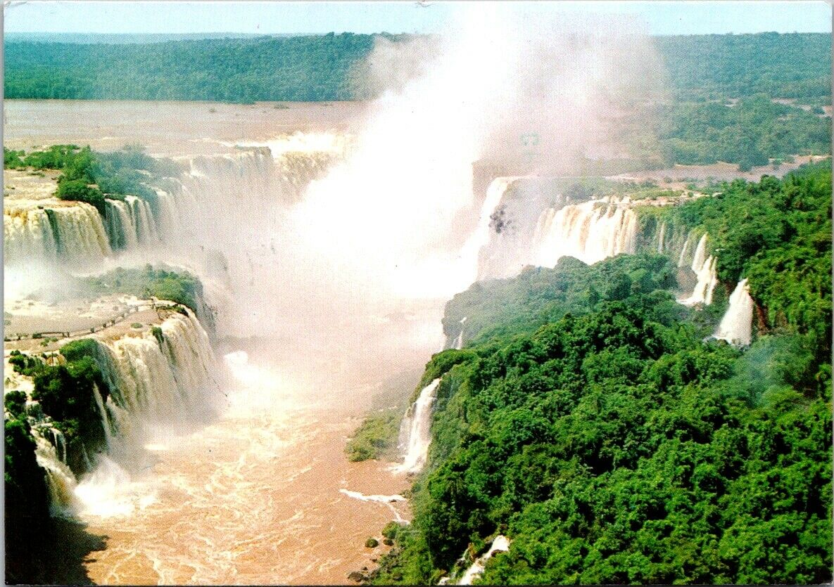 Vintage Postcard Aerial View Of The Devil's Throat Brasil Posted